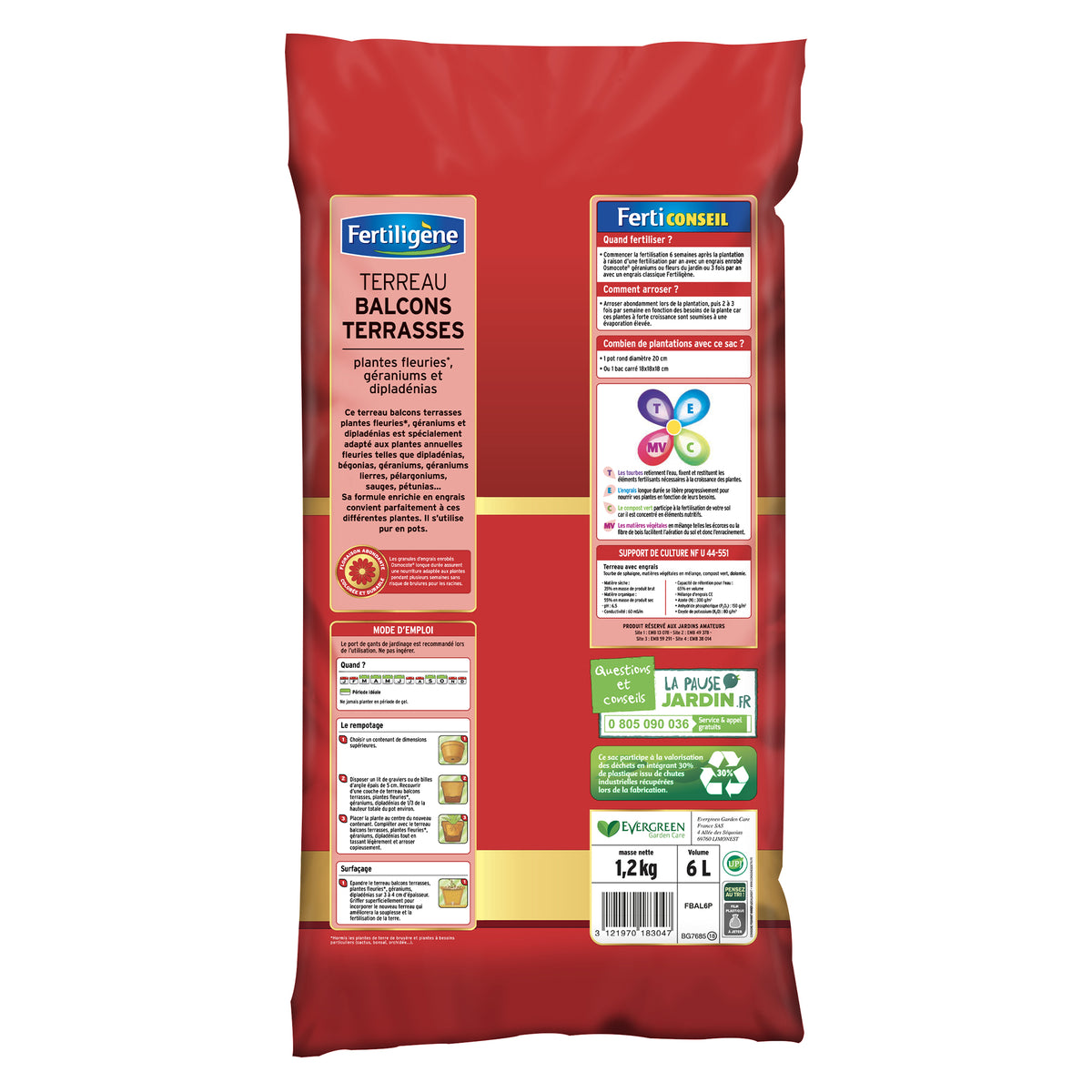 Terreau balcons et terrasses FERTILIGENE - - Willemse