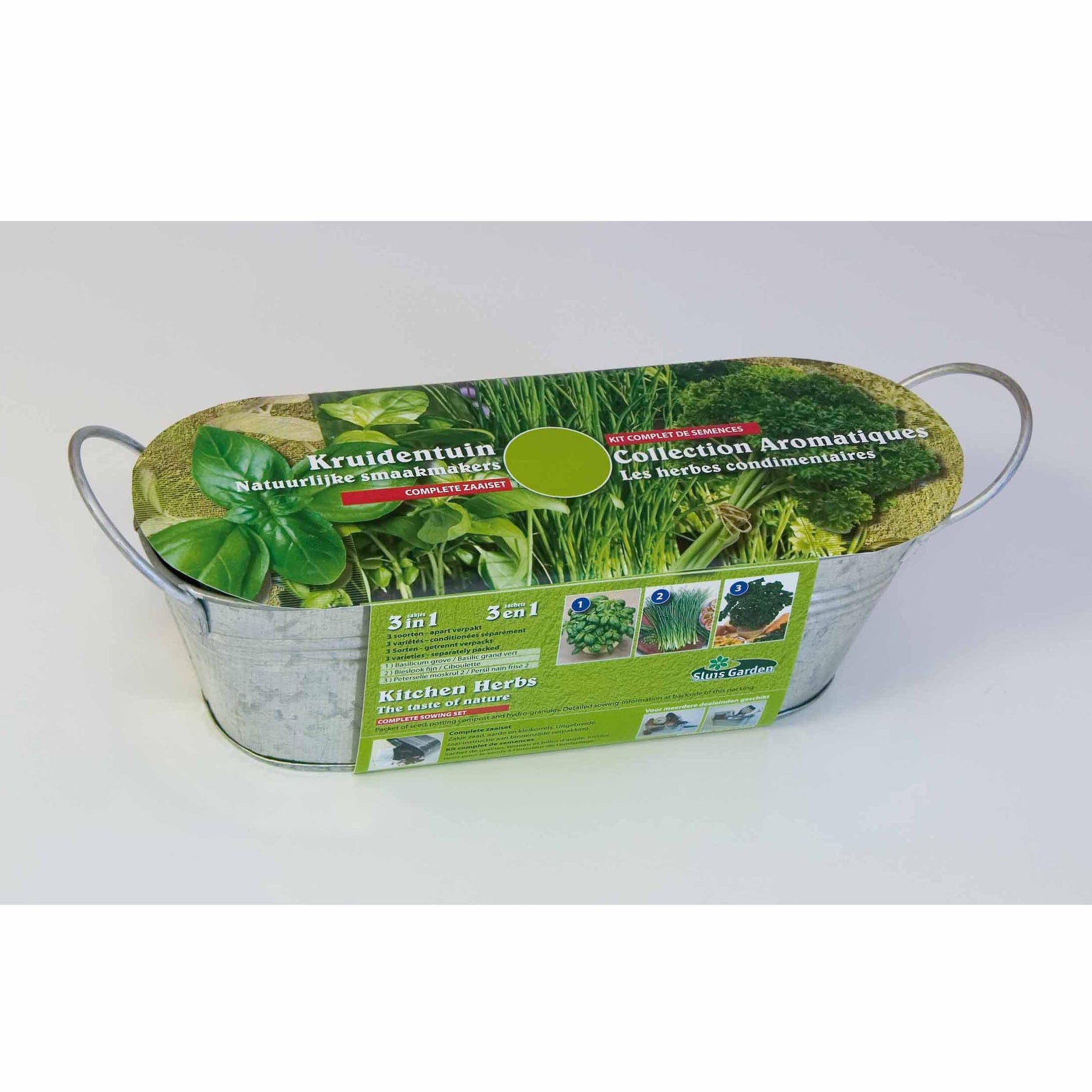  - Le kit 3 aromatiques en jardinière zinc - Kit de graines