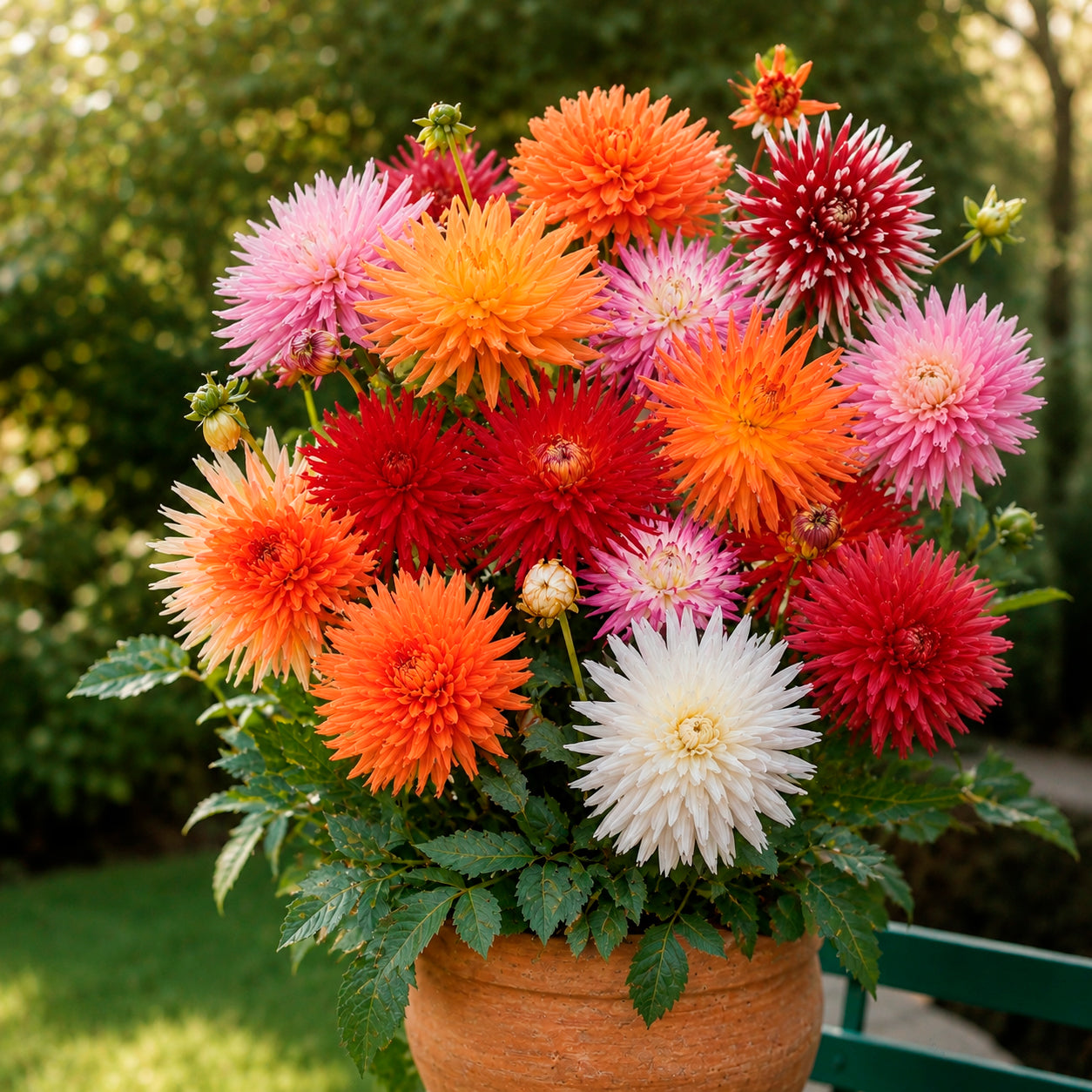 10 Dahlias cactus colorés en mélange - Willemse