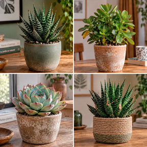 Collection de 4 succulentes